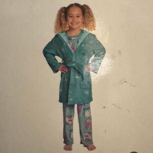 Squishmallows Kids 3-Piece Pajama Robe Set Size 4 XS Plush Cozy Sleepwear